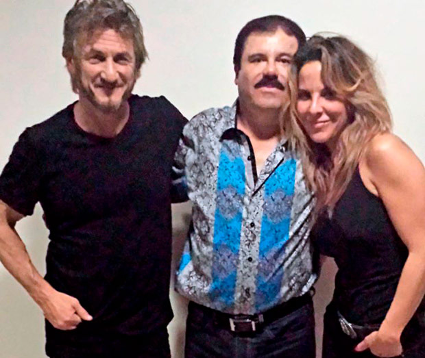 Sean Penn, Kate del Castillo, Joaquín Guzmán Loera. (The New Yorker)