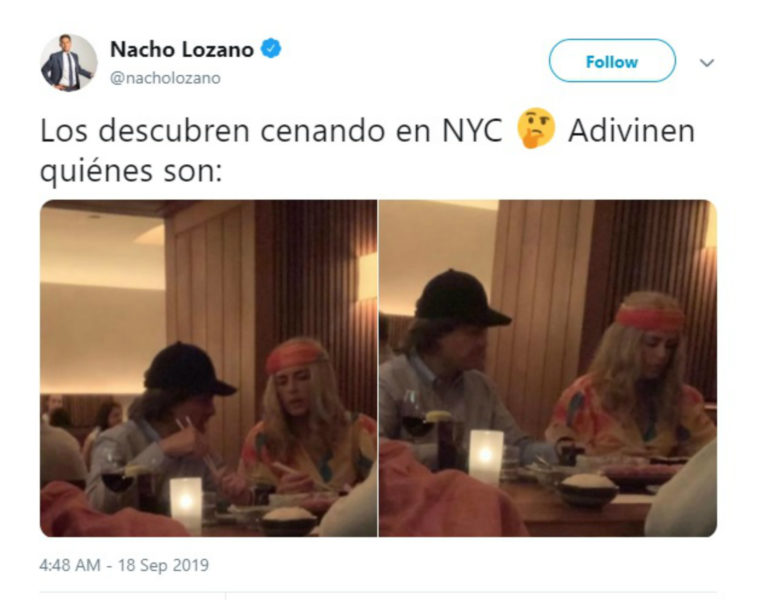 Peña Nieto y su novia disfrazados en Nueva York