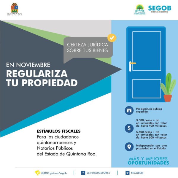 En Noviembre, Regulariza tu Propiedad, campaña para los que desean escriturar