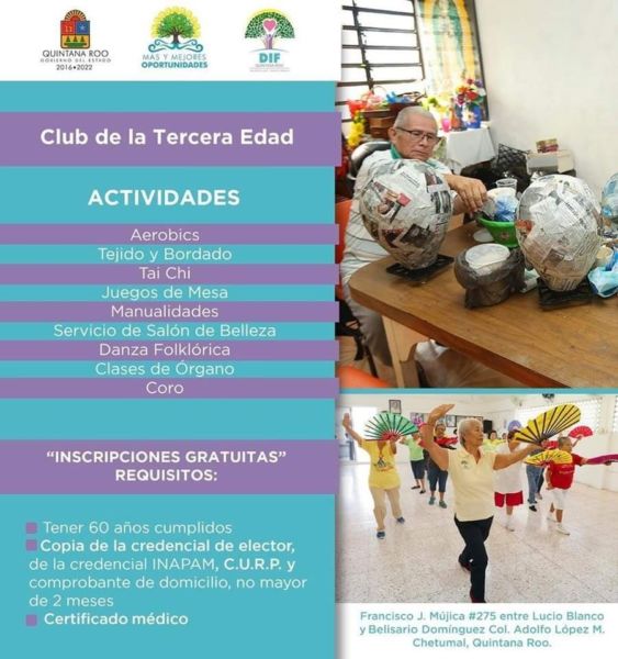 Club de la Tercera Edad ofrece en Chetumal