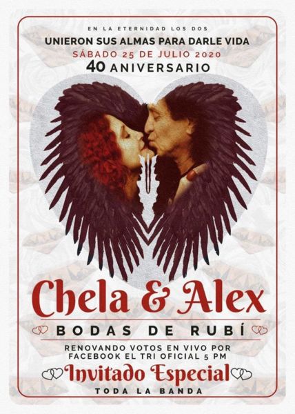 Alex y Chela Lora celebrarán sus bodas de Rubí e invitan a toda la banda