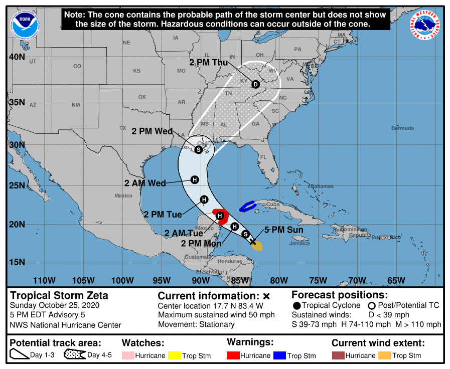  Zeta llegará como huracán a Quintana Roo mañana