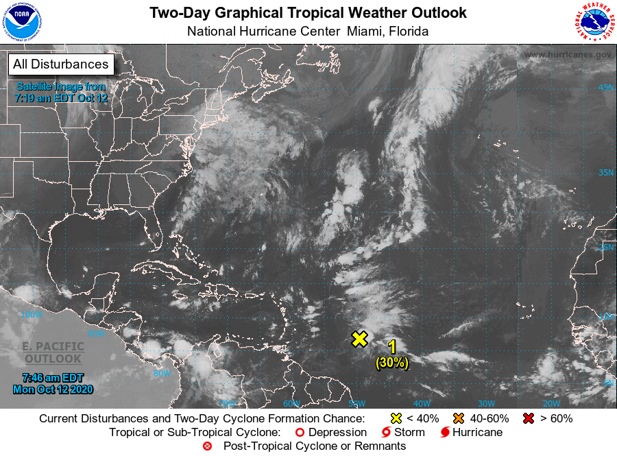 Onda tropical continúa avanzando hacia México en el Atlántico