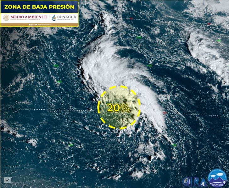 Zona de baja presión aumenta su probabilidad de convertirse en huracán