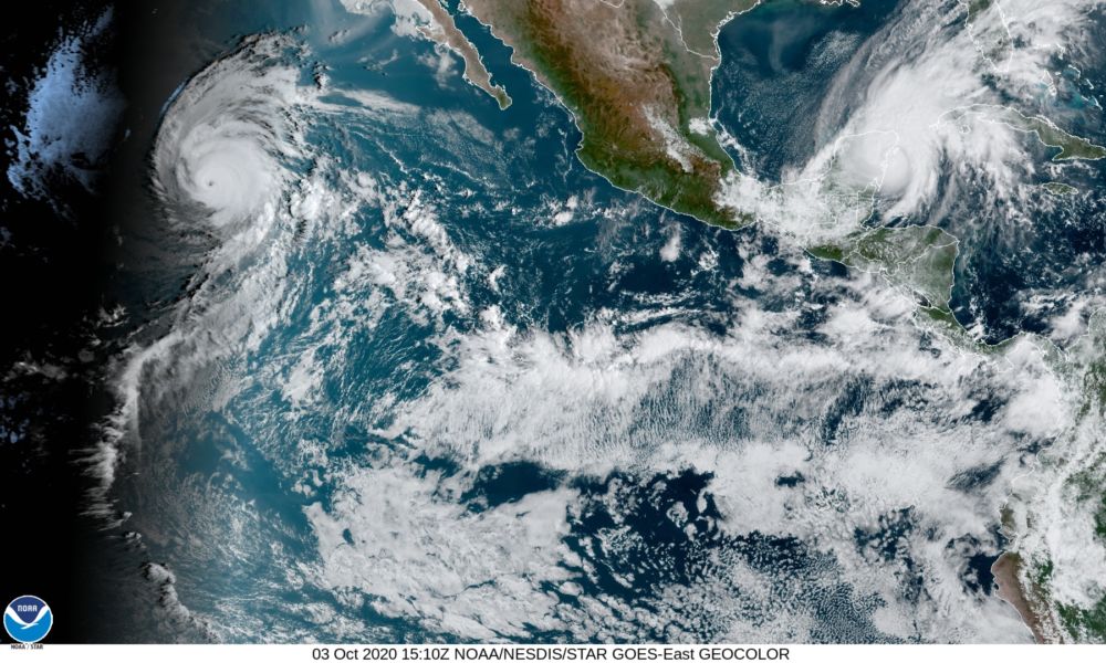 Tormentas en el Pacifico octubre 2020