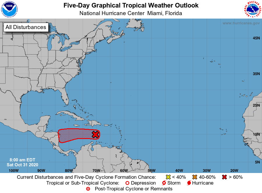 Onda tropical con altas probabilidades de convertirse en huracán