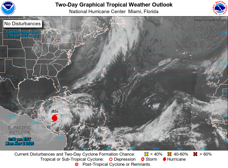 El huracán Eta ya es categoría 4, esta es su trayectoria pronosticada