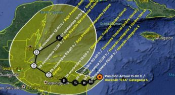 El huracán Eta ya es categoría 4, esta es su trayectoria pronosticada