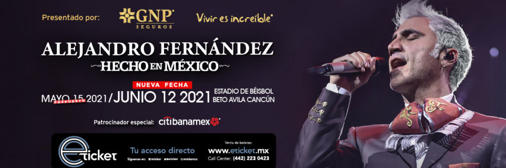 Alejandro Fernández en Cancún: Nueva fecha 2021