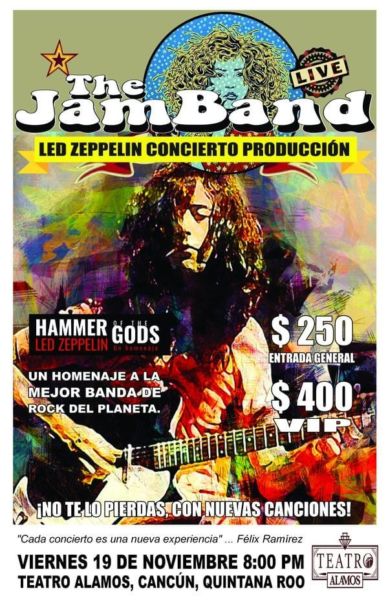 The Jam Band presenta concierto homenaje a Led Zeppelin en Cancún