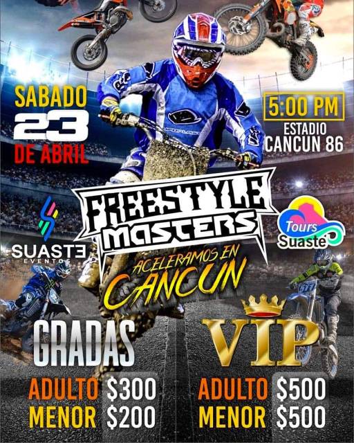 Freestyle Master México presenta espectacular show de motocross en Cancún