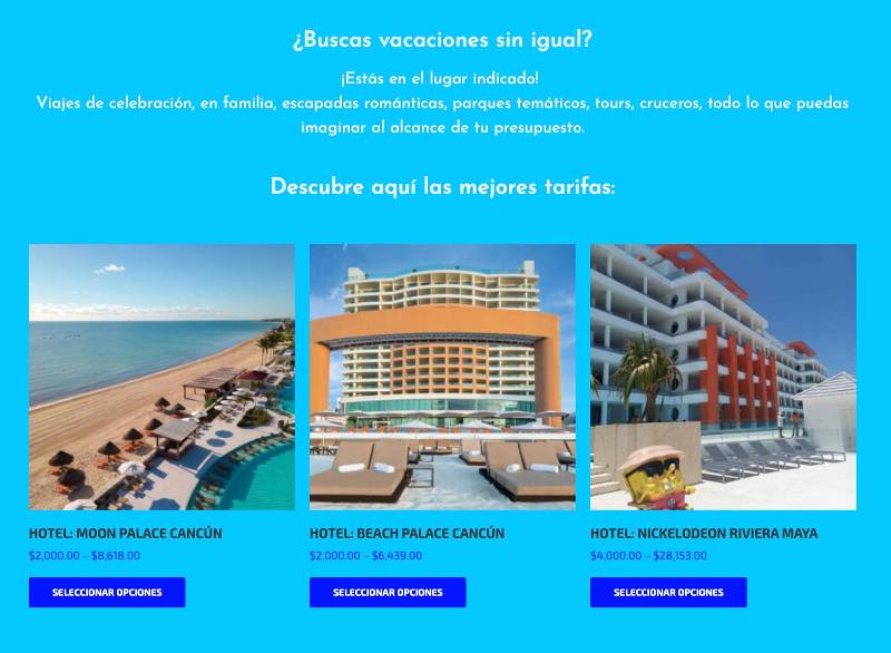 Reservar hotel en Cancún
