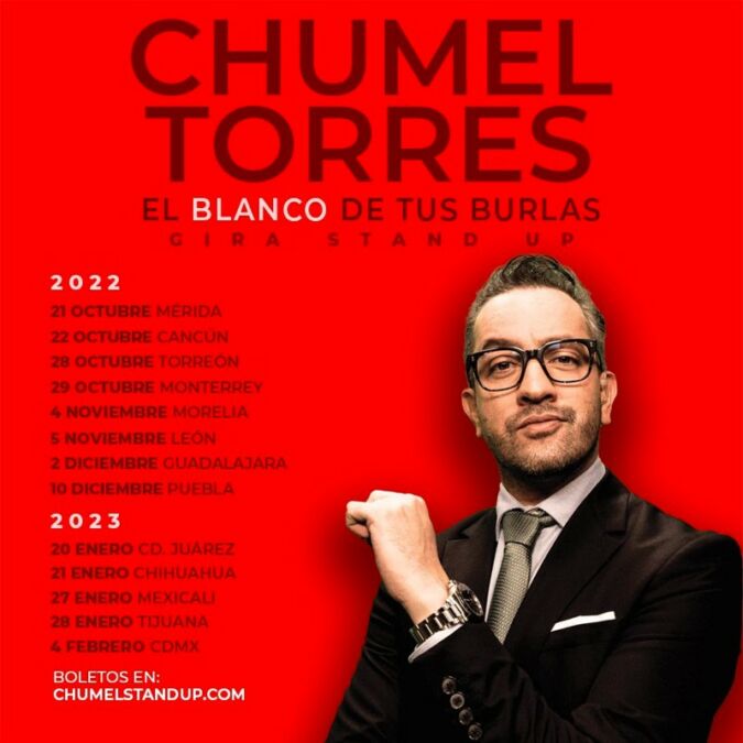 Anuncia presentación Chumel Torres en Cancún el 20 de octubre