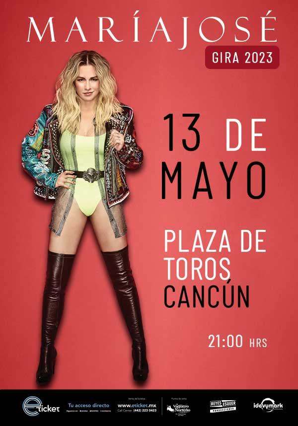 María José en Cancún este 13 de mayo, boletos ya a la venta