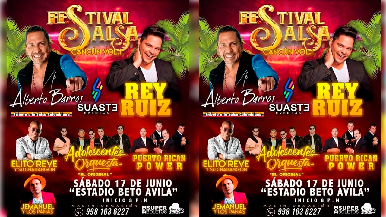 Rey Ruiz y Alberto Barros en Cancún con el Festival de la Salsa Vol. 1