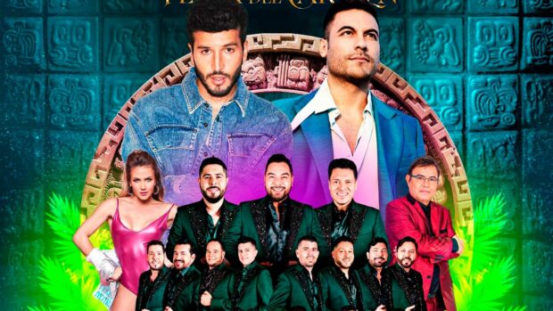 Banda MS y Carlos Rivera en carnaval de Playa del Carmen este 2024