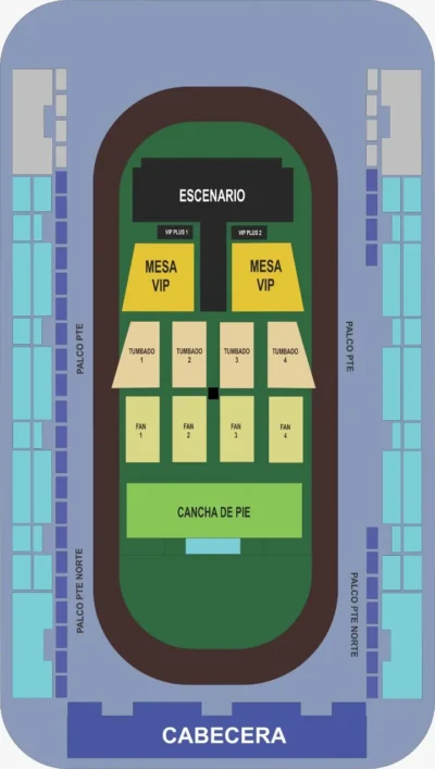 Mapa de secciones para el concierto de Natanael Cano en Cancún este 13 de julio 2024