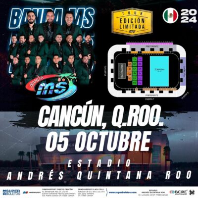 Todo listo para el concierto de Banda MS en Cancún este 5 de octubre