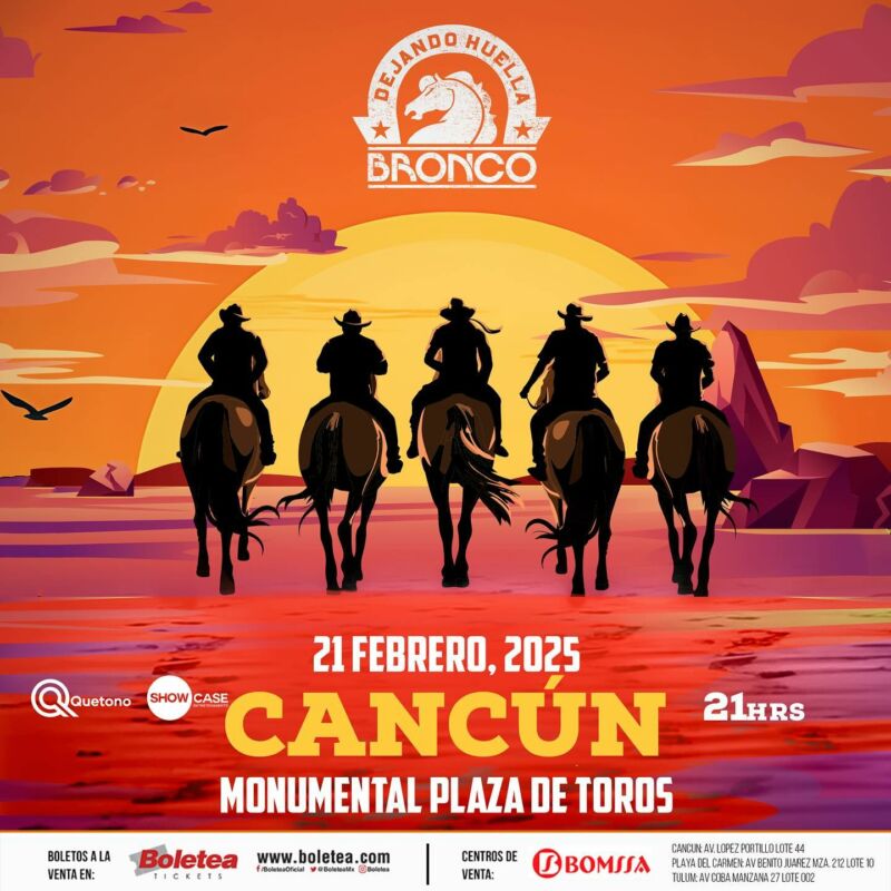 Bronco en Cancún: ¡No te pierdas su concierto el 21 de febrero de 2025! 🎶