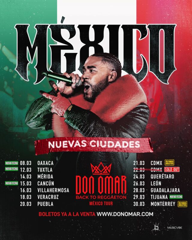 ¡Don Omar en México: fechas, ciudades y boletos para la gira Back To Reggaeton!