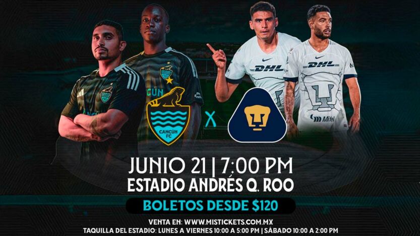 Cancún FC enfrenta a Pumas hoy en partido de pretemporada