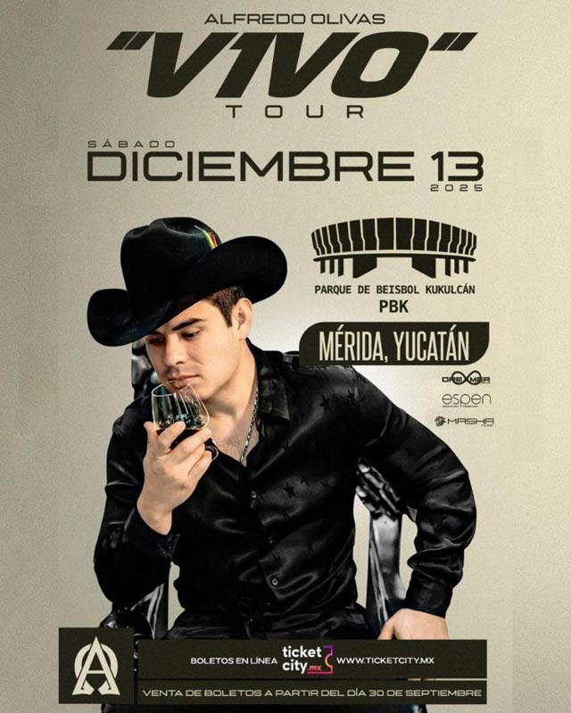 Alfredo Olivas en Mérida con su Tour V1V0 en el Parque Kukulcán