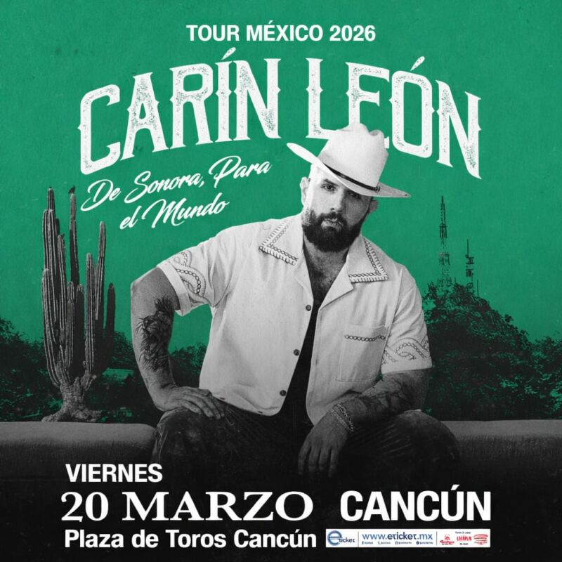 Confirmado: Carin León en Cancún este 2026 en la Plaza de Toros