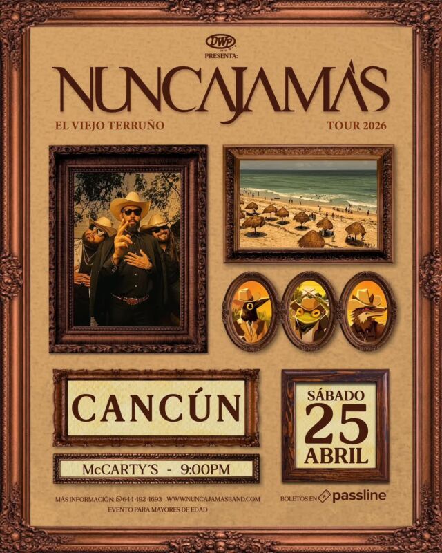 Nunca Jamás en Cancún: la banda llegará a McCarthy’s con su tour 2026 