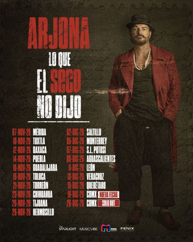 Ricardo Arjona en Mérida marca el inicio de su gira por México este 2026