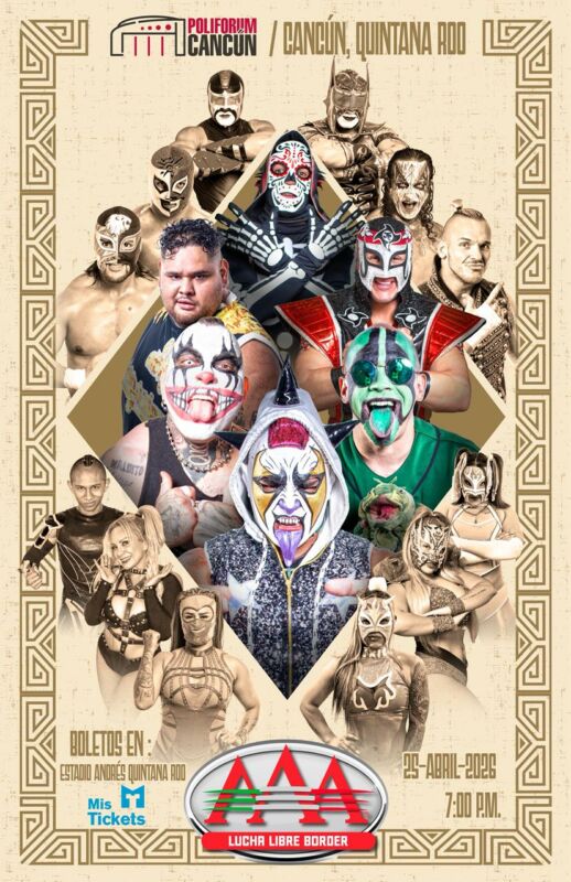 AAA Wrestling Brings Psycho Clown and Pagano to Cancún for a High-Energy Show at Poliforum