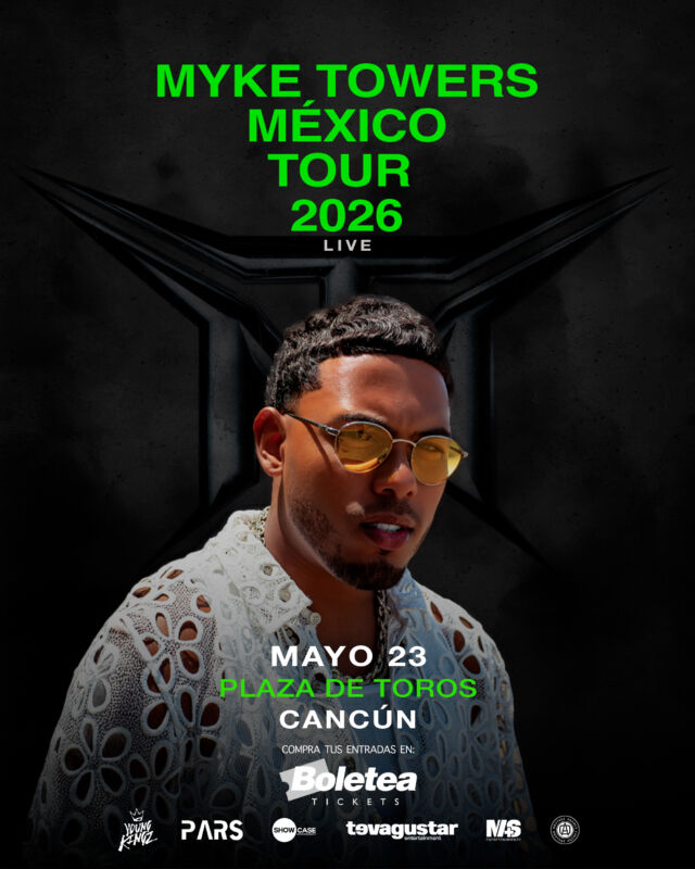 Myke Towers en Cancún el 23 de mayo en la Plaza de Toros este 2026