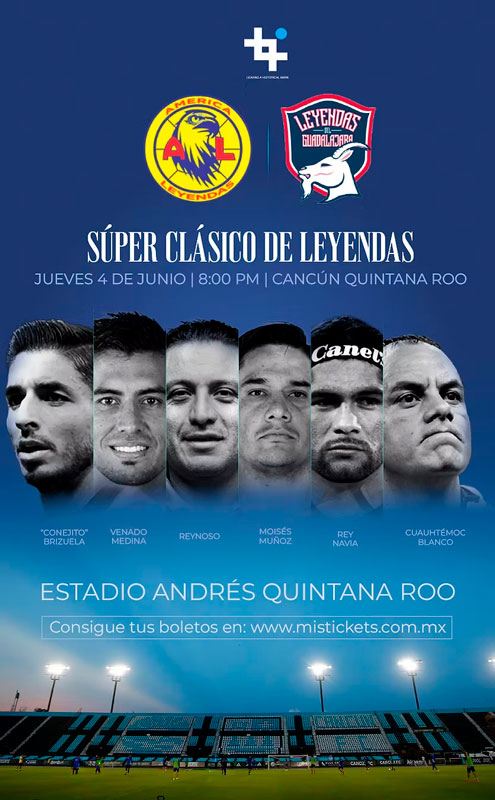 Cuauhtémoc Blanco encabeza el Clásico de Leyendas en Cancún este 4 de junio