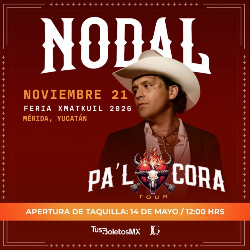 Christian Nodal en Xmatkuil este 2026 con el “Pa’l Cora Tour”