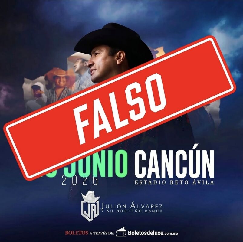 Concierto de Julión Álvarez en Cancún este 2026 es FALSO