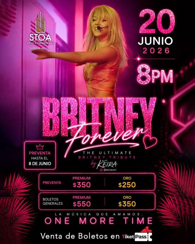 Britney Forever en Cancún: show tributo en el Auditorio STOA