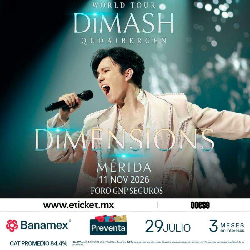 Concierto de Dimash Qudaibergen en Mérida con sede y venta de boletos confirmada