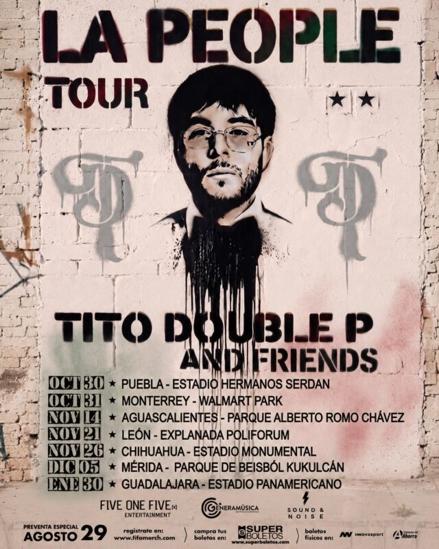 Tito Double P en Mérida el 5 de diciembre con sus Friends este 2026