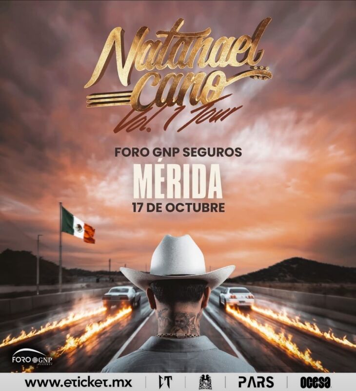Natanael Cano en Mérida este 2026: fecha, sede y venta de boletos para su VOL. 1 TOUR